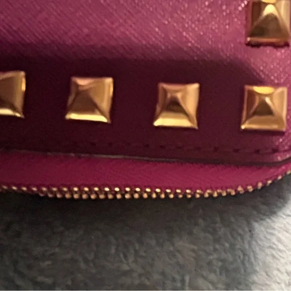 Gorgeous Michael Kors Purple Wristlet with gold studs accents - Picture 10 of 10